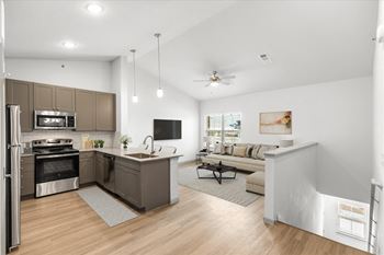 Vaulted ceilings on second floor